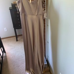 Taupe silky Womens dress
